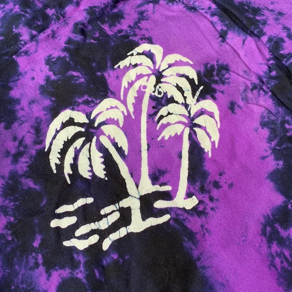 Purple & Black Tie-Dye Palm Tree Sarong - Picture 3 of 3